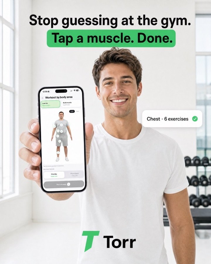 Stop guessing at the gym. Tap a muscle. Done.