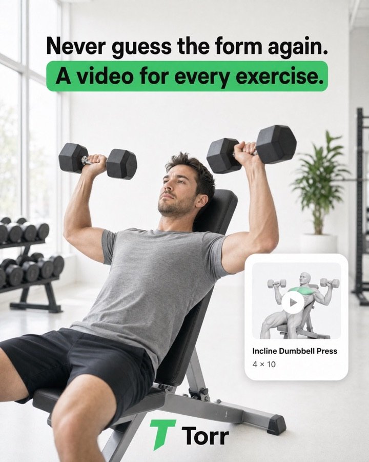 Never guess the form again. A video for every exercise.